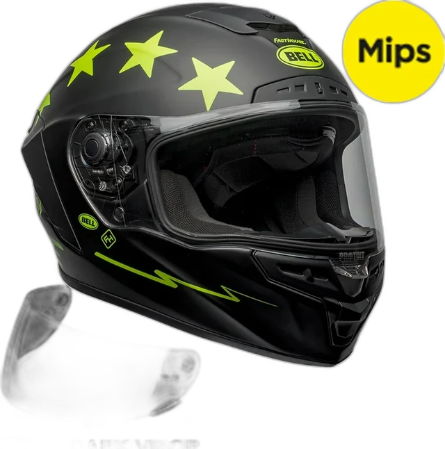 Bell Star DLX MIPS - Fasthouse Matt Black/Hi Viz - Includes Dark Visor, fasthouse matt black hi viz