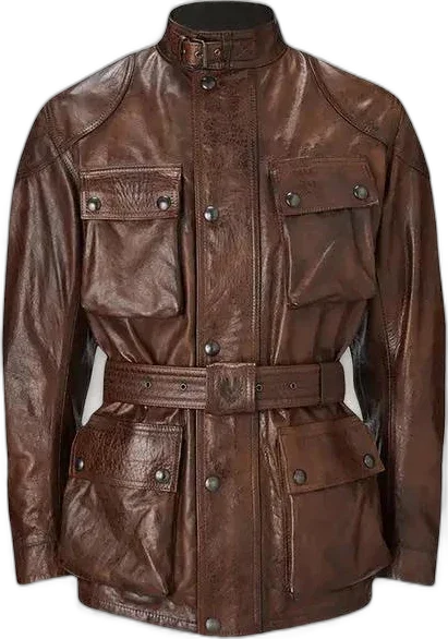 Belstaff Trialmaster Leather Jacket Burnt Cuero