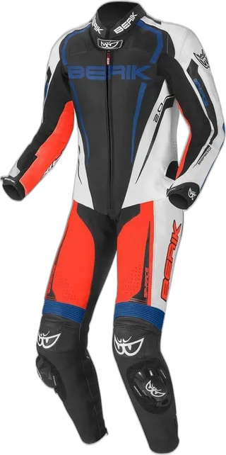 Berik Race-X Black White Red Blue One Piece Motorcycle Suit