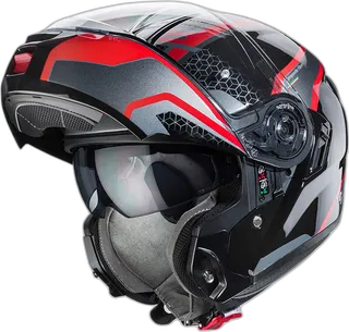 Caberg Levo Sonar Modular Helmet Red Silver
