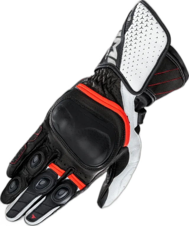 SHIMA ST-3 Perforated Black White Red Motorcycle Gloves, black/white/red