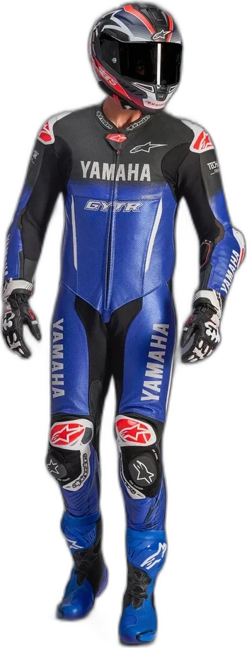 Alpinestars GP-R7 Yamaha 1PC Leather Suit, metallic blue blk white red fl