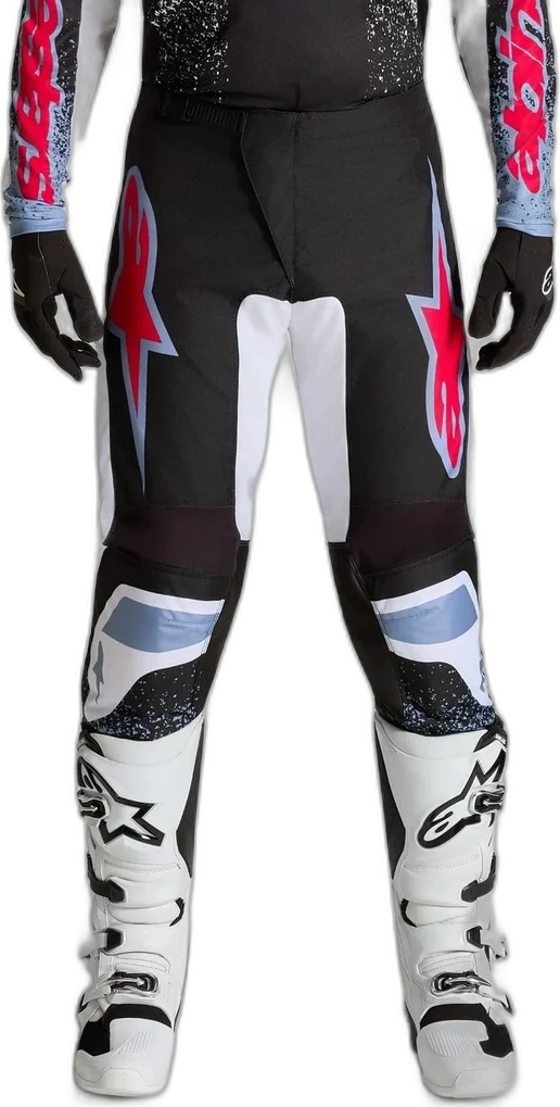 Alpinestars Fluid Drag Pants, black white light blue red fluo