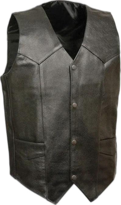 Leather King Black Leather Vest Economy 2620