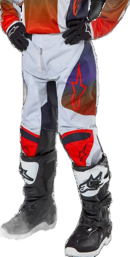 Alpinestars Youth 2024 Racer Hoen Pants, Light Gray Hot Orange Black