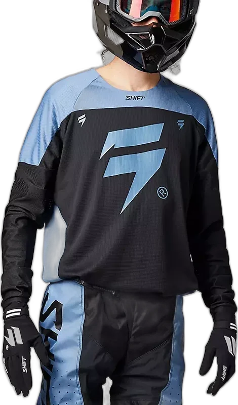 FOX Shift White Label Trac Jersey, overdyed blue