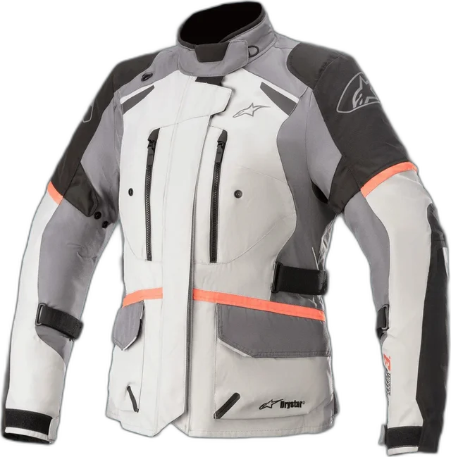 Alpinestars Women Stella Andes V3 Drystar® Jacket, Ice Gray/Dark Gray/Black/Coral