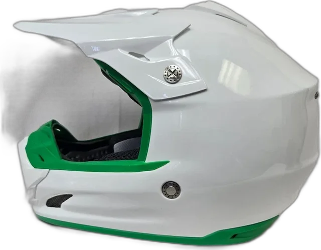 Troy Lee Designs SE3 Helmet w/ MIPS *DISPLAY*, white w green trim