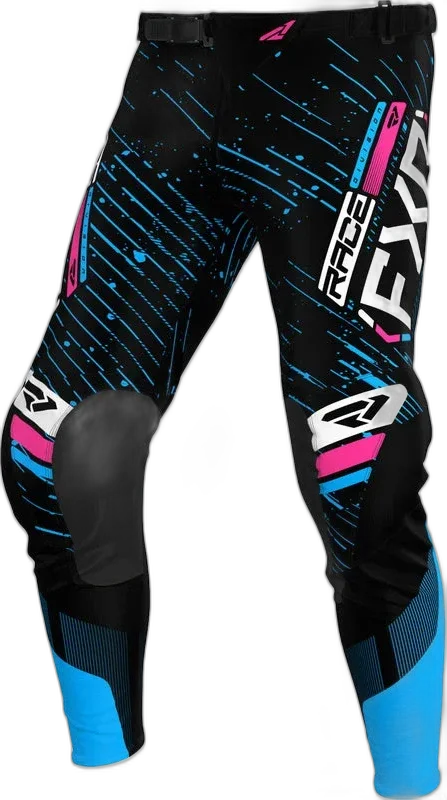 FXR Podium Pants, black cyan pink