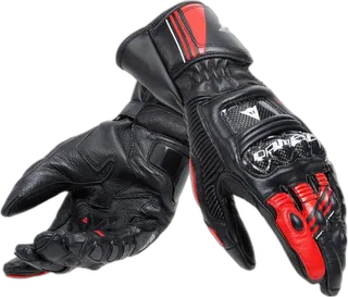 Dainese Druid 4 Leather Gloves Black Lava Red White