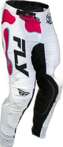 Fly Racing Youth White/Pink/Blue Lite Vibe Pants