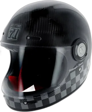 Helstons Course Carbon Black (White) Full Face Helmet