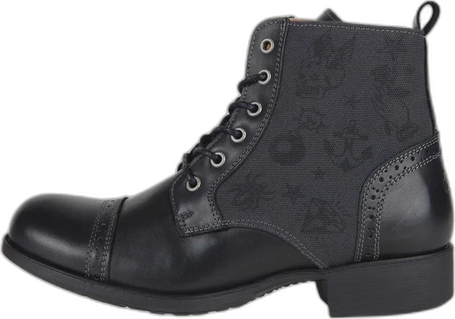 Helstons Mehari Leather Armalith Black Grey Shoes, Black Grey