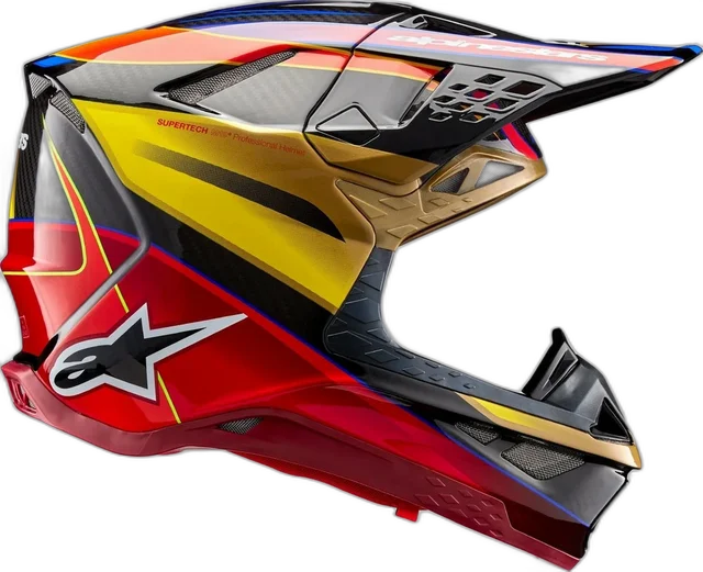 Alpinestars Supertech M10 Ampress Helmet, gold yellow rio red glossy