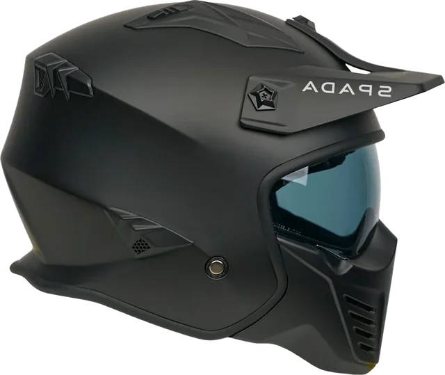Spada Storm 06 Matt Black Open Face Motorbike Helmet