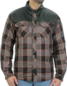 Hot Leathers Reinforced Leather Flannel Jacket