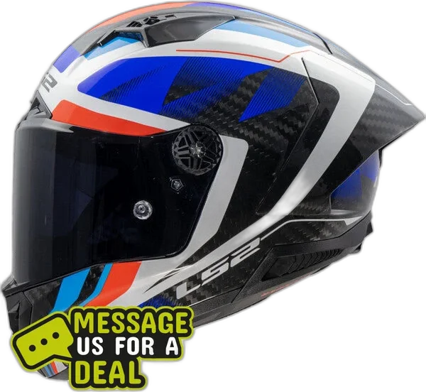 LS2 FF805 THUNDER GP AERO RAUTE BLUE RED-06 (Includes Additional Dark Visor), raute blue red