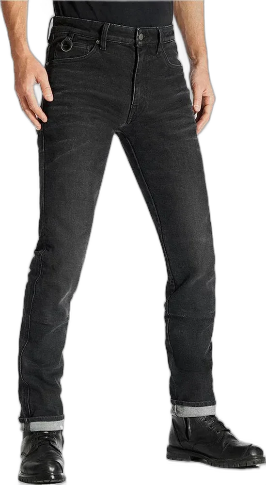 Pando Moto Robby Arm 01 Armalith Slim Fit Denim Jeans Black