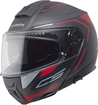 Schuberth C5 Omega Matt Anthracite Black Red Modular Helmet
