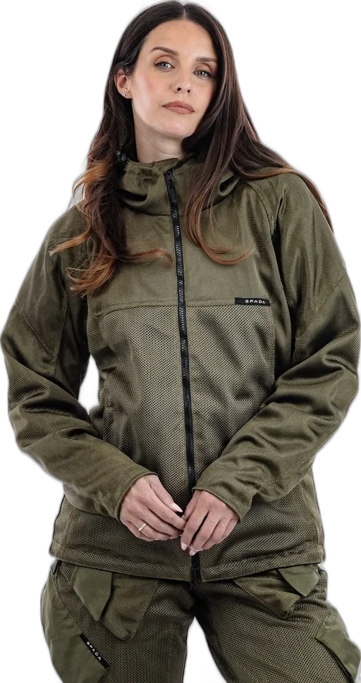 Hooded Air Olive Green Ventilated Motorcycle Jacket