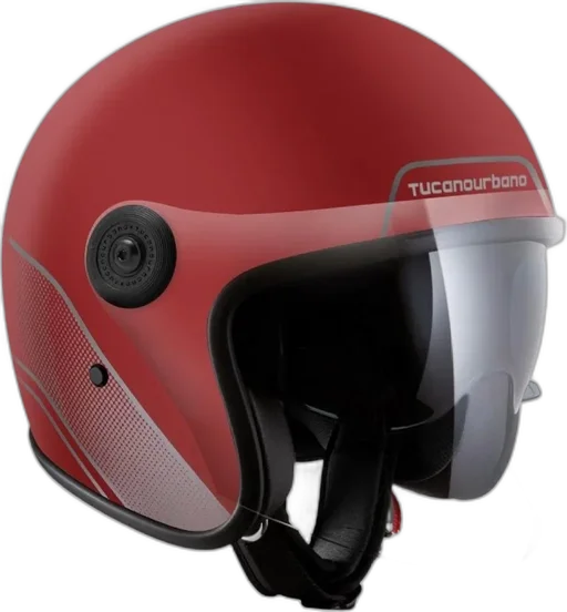 Tucano Urbano El Jet Helmet Matt Biking Red Grey Graphic