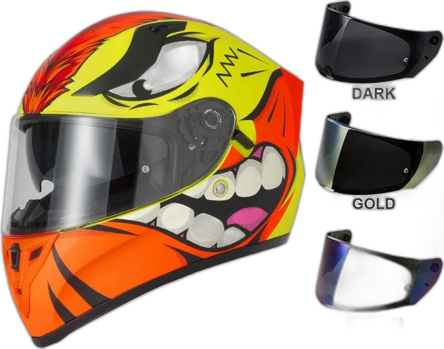 Vcan H128 - Mohawk Yellow/Orange - Free Additional Visor