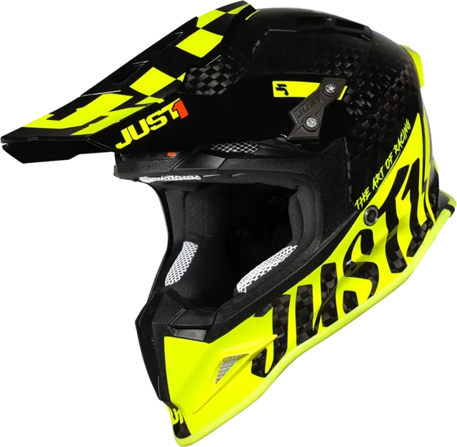 Just1 J12 Pro Racer Fluo Yellow Carbon - Gloss