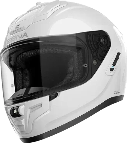 Sena - PHANTOM ANC Full-Face Helmet with Integrated Comm System, glossy white