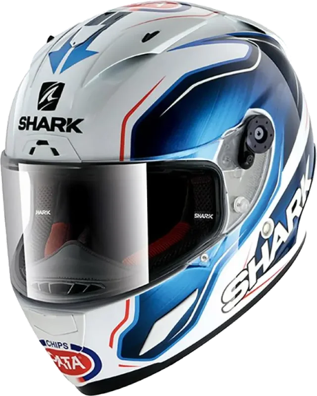 Shark Race R Pro Guintoli Full Face Helmet, White / Blue / Black