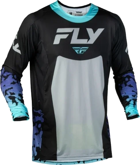 Fly Racing Lite Flake Jersey (Youth), Black/Grey/Multi