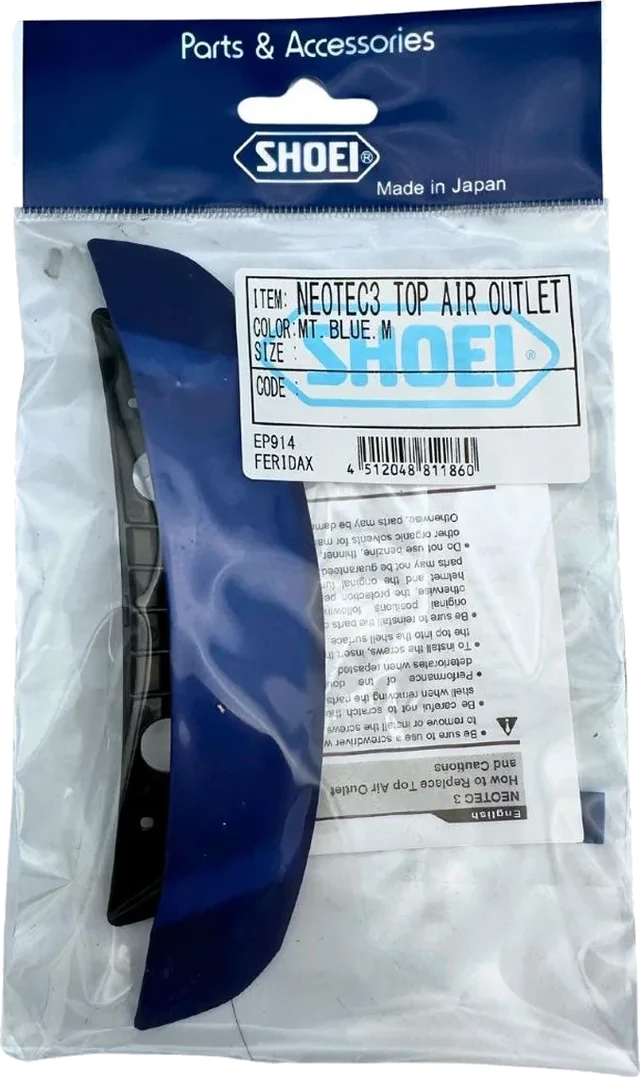 Shoei Top Air Outlet Vent Metallic Matt Blue For Neotec 3 Helmets
