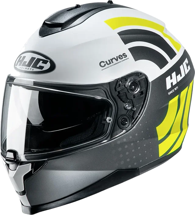 HJC C70 Helmet Curve MC3HSF Grey/White/Yellow Fluo Matt