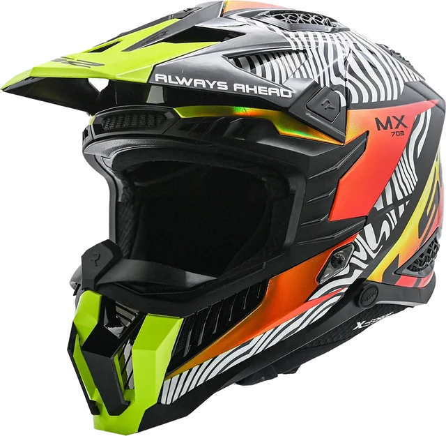 LS2 X Force Fan Adult Off-Road Helmets, white black orange yellow