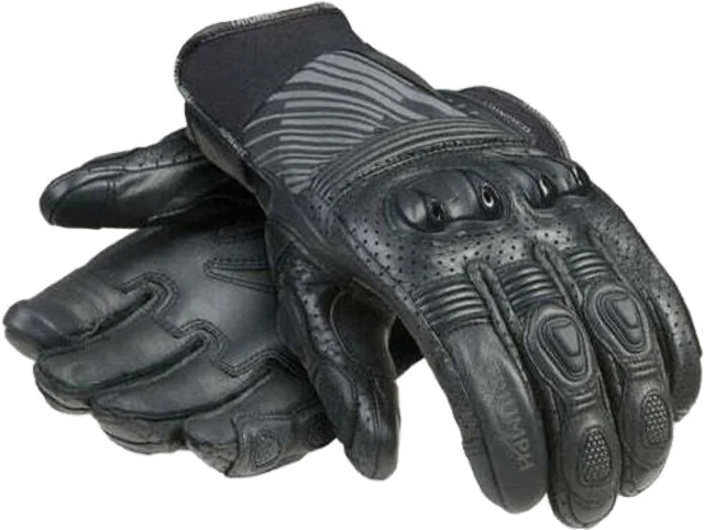 Triumph Bullet Leather Gloves, Black/Charcoal