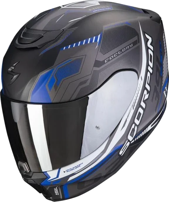 Scorpion EXO 391 Haut Black / Silver / Blue, Black / Silver / Fluo Yellow