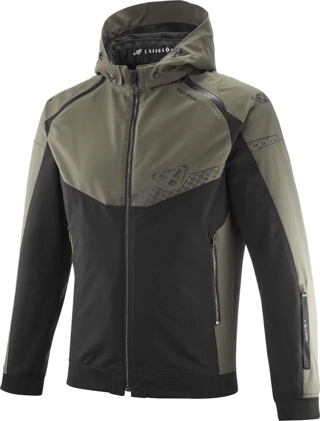 Ixon Section Khaki Black Textile Motorcycle Jacket, Khaki Black
