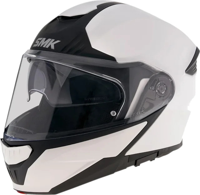SMK Gullwing 06 Neon Yellow Flip Up Helmet, white