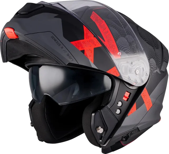 MT Helmet Genesis R Shift B15 Matt Black / Red, Red