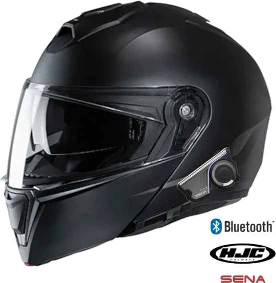 HJC i90 Modular Sena 60S Bluetooth Helmet Matte Black Size 3XL