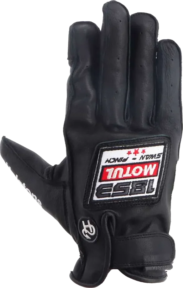 Helstons Motul 1853 Leather Gloves, Black