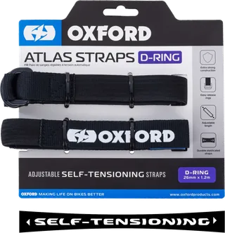 Oxford Atlas D-Ring 26mm x 1.2M Black (Pair)