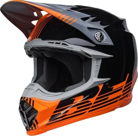 Bell Moto-9 Helmet With MIPS - Louver, Black/Orange
