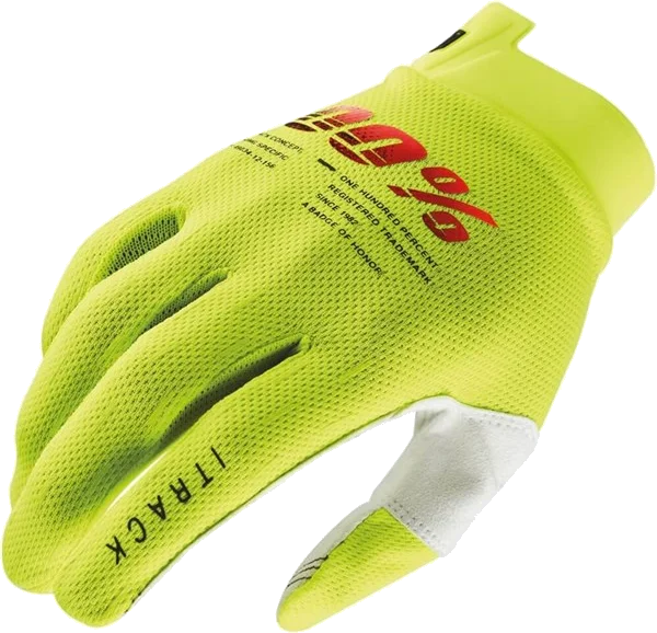 100% 100 Percent iTrack Youth Gloves, Flo Yellow/Red