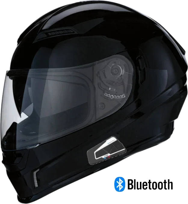 Z1R Jackal Full Face Bluetooth Helmet Gloss Black