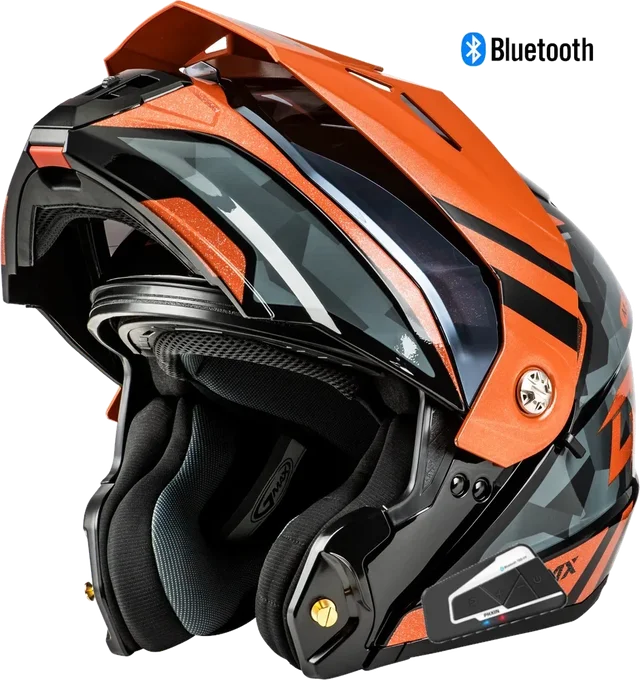 GMAX MD-74 Striker Modular Bluetooth Helmet Black/Grey/Orange
