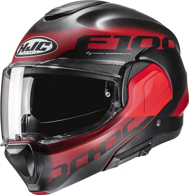 HJC F100 Hetal Red Satin Modular Flip Over Urban Helmet