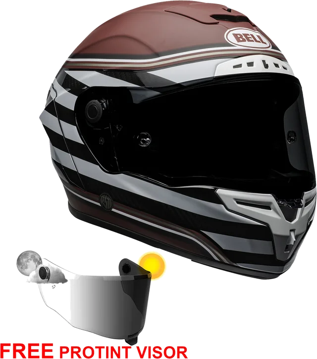 Bell Race Star Flex DLX - RSD The Zone M/G White/Candy Red - Includes Protint Visor