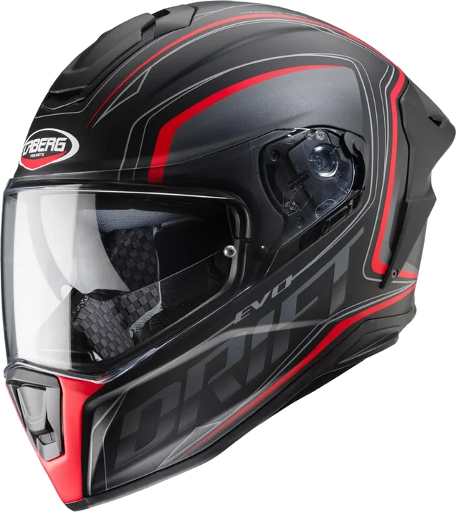 Caberg Drift Evo Helmet Integra Black/Anthracite/Red Fluo Matt, matt black anthracite red f