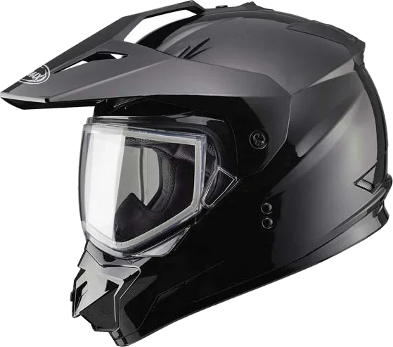 GMAX GM11 Decima Dual Sport Helmet with Dual Lens Shield, gloss black
