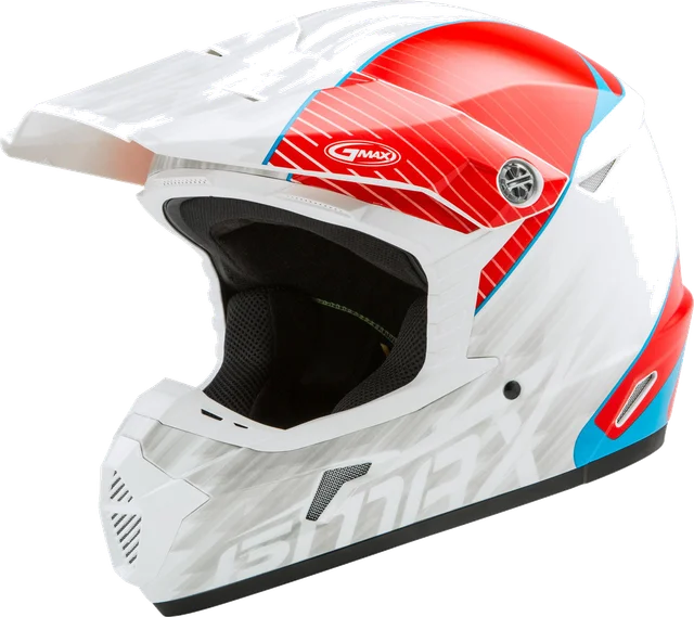 GMAX MX-46Y Colfax Youth Off-Road Helmets, gloss white red blue